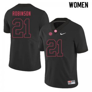 NCAA Women's Alabama Crimson Tide #21 Jahquez Robinson Stitched College 2020 Nike Authentic Black Football Jersey XW17T25UP